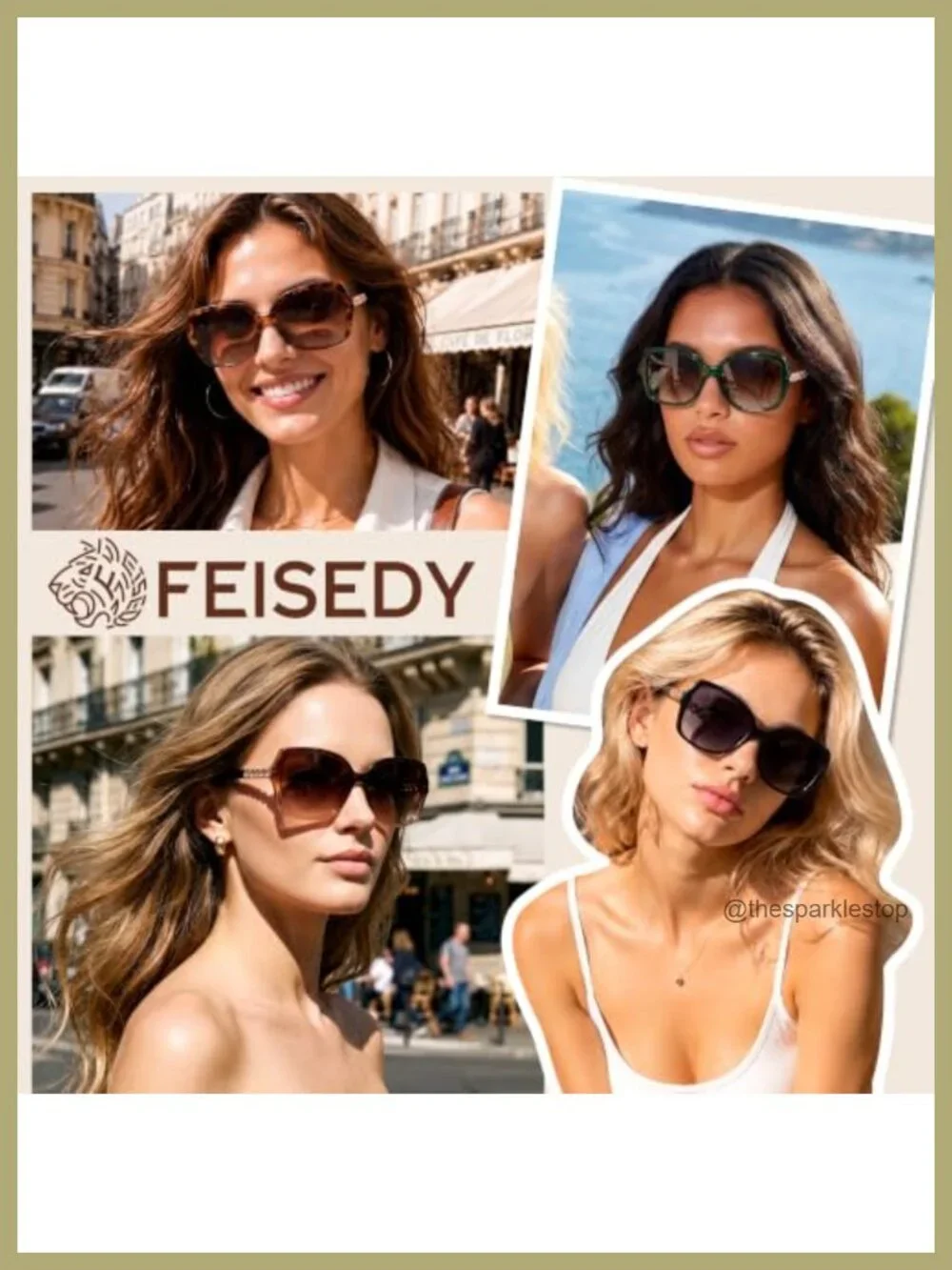 Retro Polarized Sunglasses Women Chunky Square Frame UV400 Protection